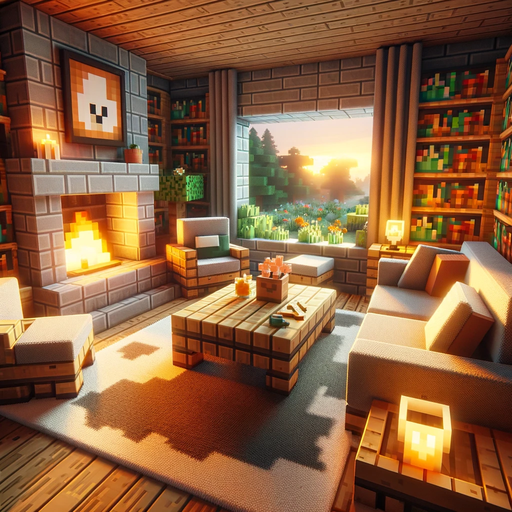 cosy minecraft indoor scene